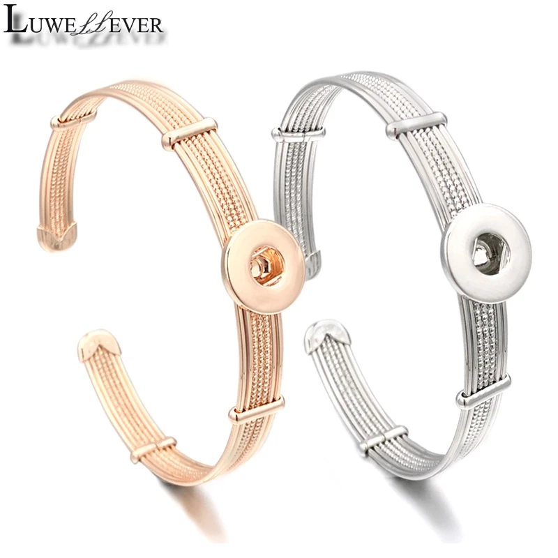 

Gold Interchangeable 080 Fashion Adjustable Bracelet Ginger 12mm Snap Button Charms Bracelet&Bangles For Women Jewelry Gift