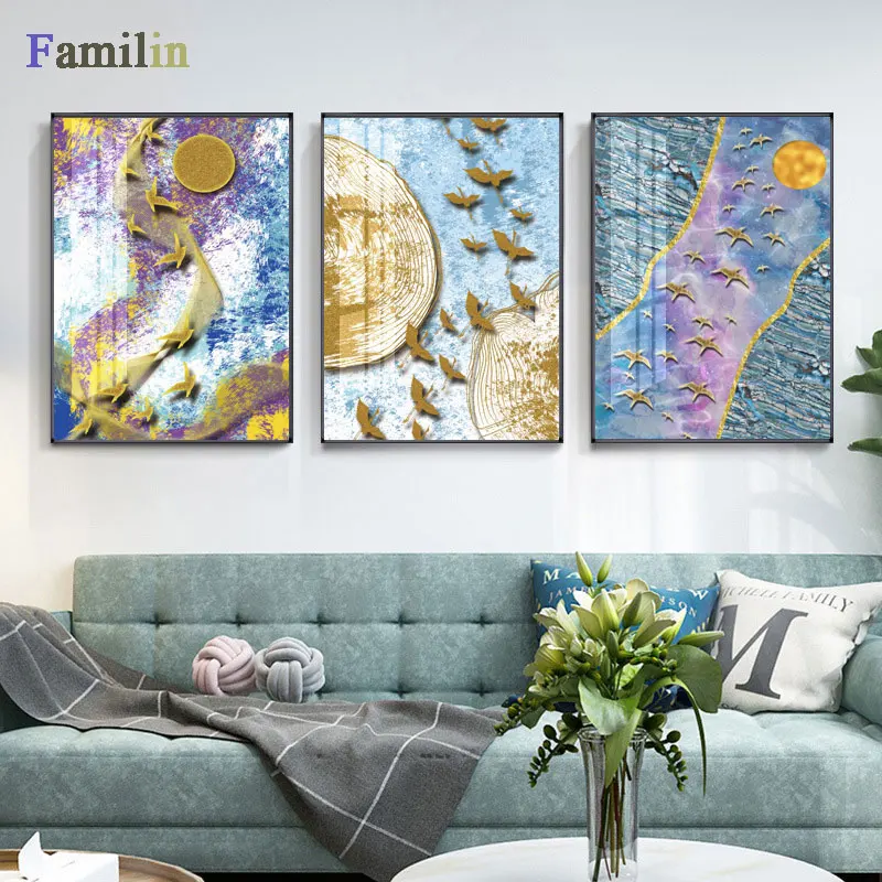 Абстрактные желтые картины Скандинавская Минималистичная Картина на холсте