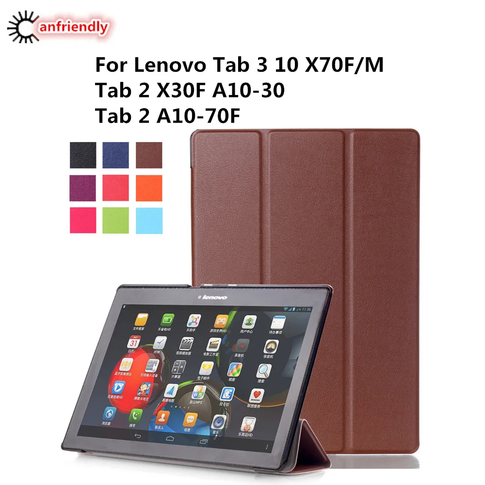 Чехол для Lenovo Tab 2 A10 70F 70L 30 X30F 10 1 &quotчехол планшета Lenove TAB 3 бизнес (TB3 X70F) PU кожаный