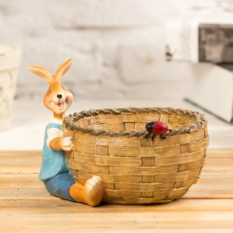 Полимерные цветочные горшки суккулентные для растений Животные Смола каваи