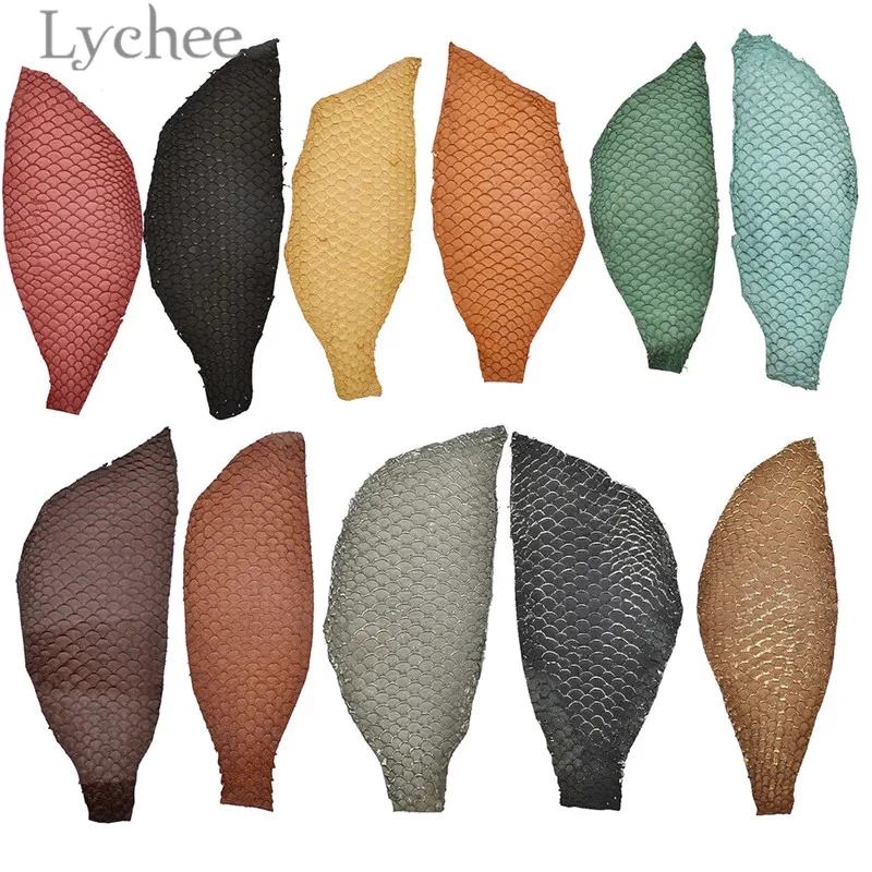 Lychee Life натуральная кожа рыбий кожи многоцветная кожаная ткань сделай сам швейный