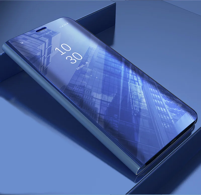 Purple Умный зеркальный флип-чехол для samsung Galaxy S8 S9 плюс S10 S10e S7 край S6 Note 9 8 J7 J5 A6 A8 J4 J8 J6 A5 крышка - Цвет: Purple