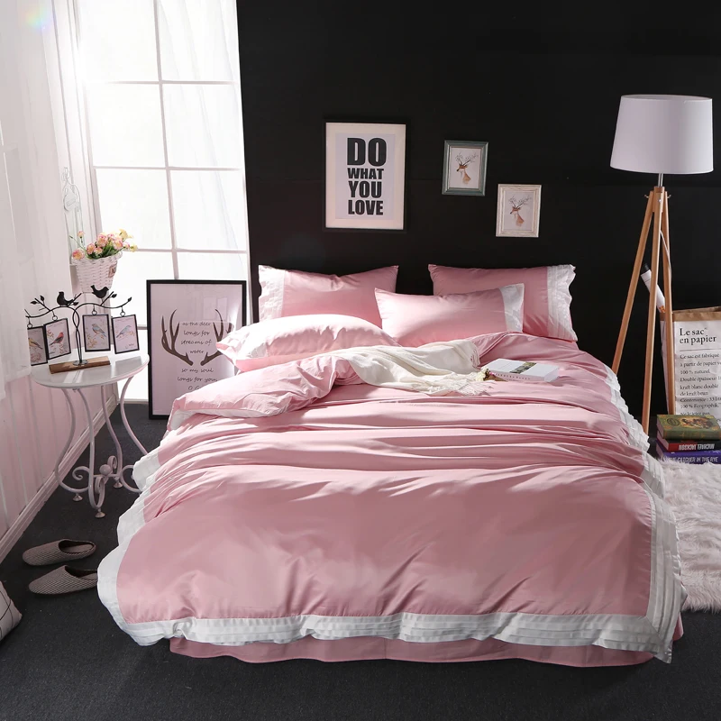 Роскошный свадебный комплект постельного белья из 4 предметов промытого шелка