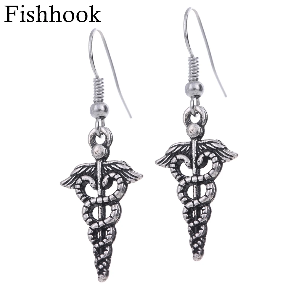 Fishhook Hinduism серьги подвески в форме семь чакел двойная спиральная змея 5 типов