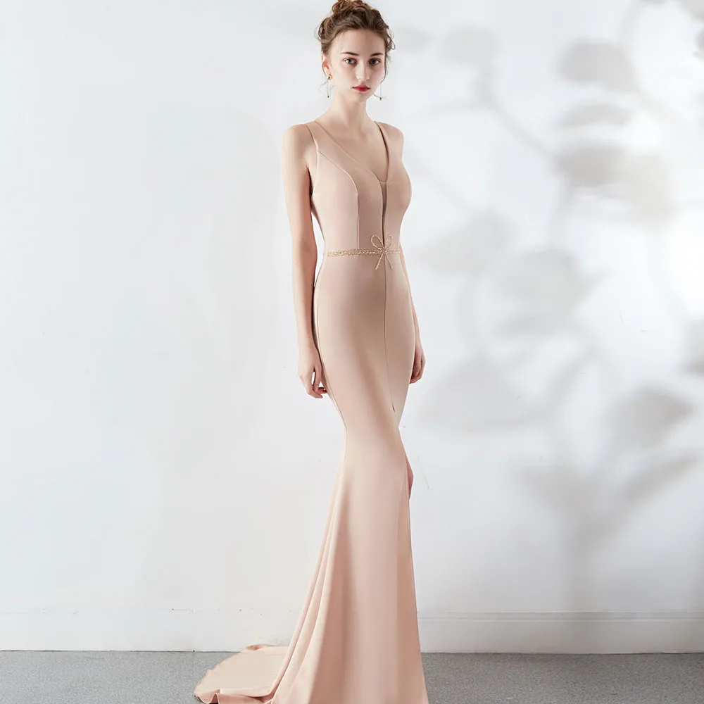 Вечерние платья для женщин сексуальные с глубоким v образным вырезом Длинные