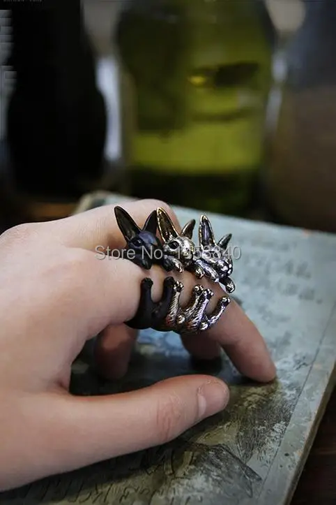 Оптовая продажа с фабрики прямая ретро животное заяц кольцо 12 шт./лот античное