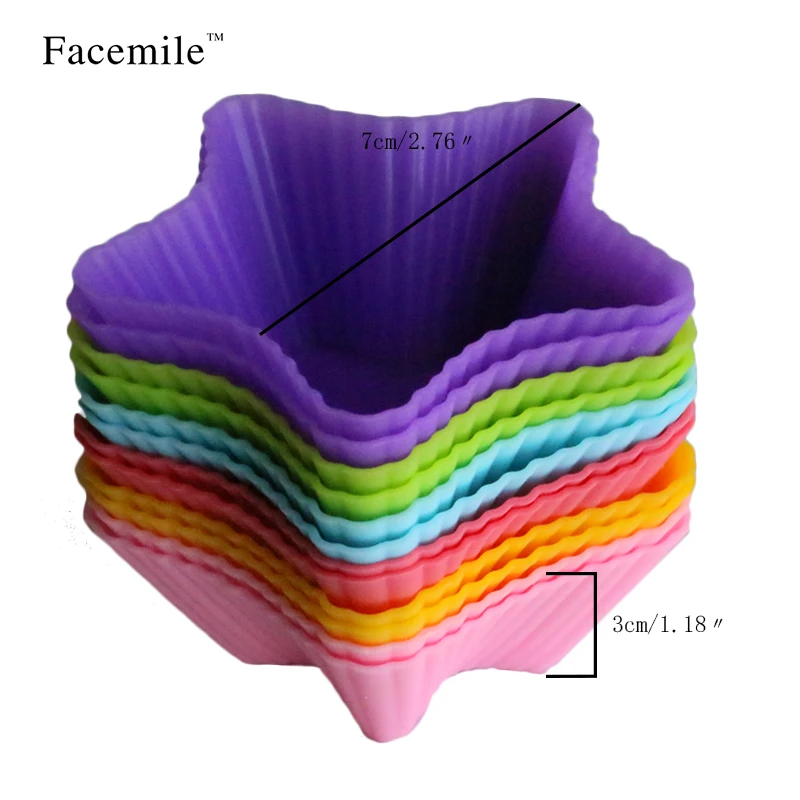 1 шт. Muffin подарок прессформа чашки силикона звезда пресс форма для Маффин кекса