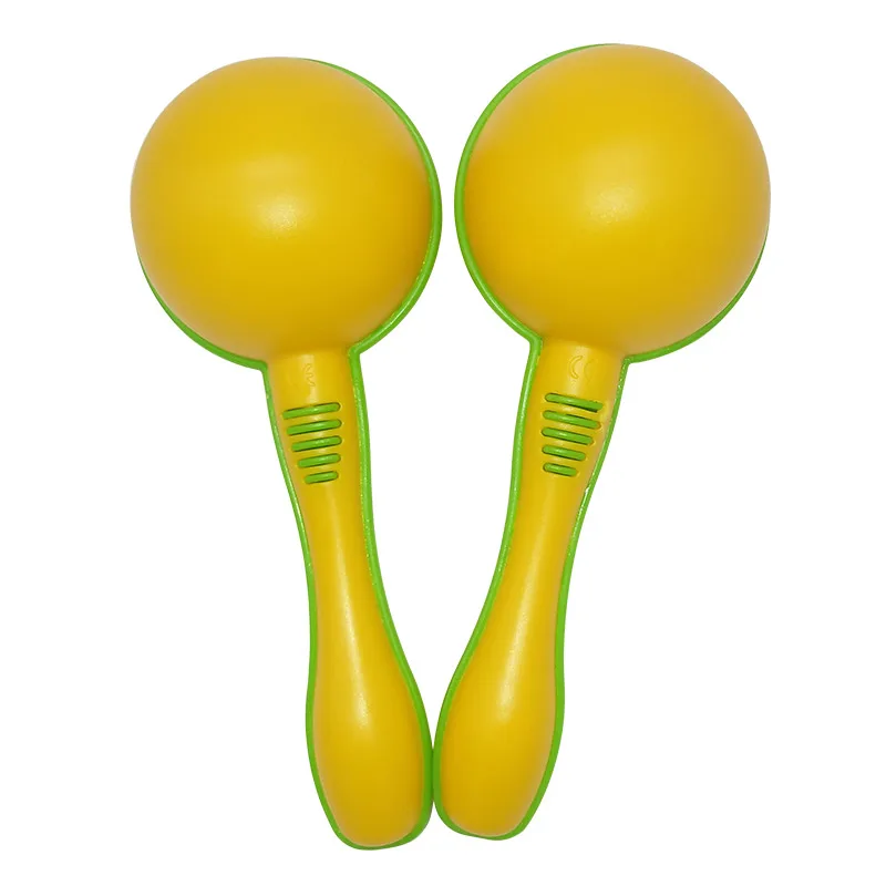 1 пара желтый Пластик Погремушки ребенка музыкальный инструмент Погремушка