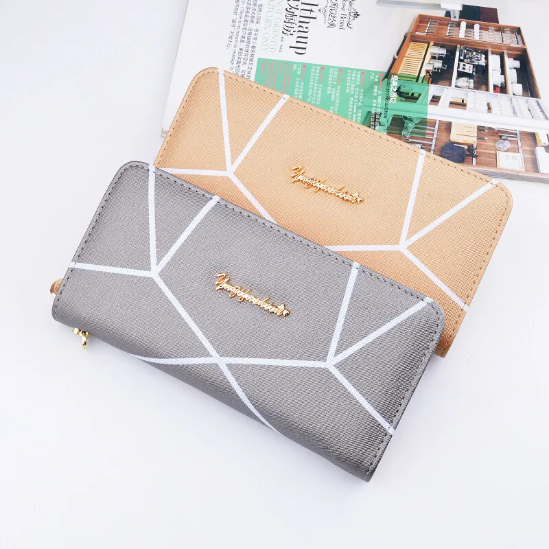 2019 известный бренд Геометрические узоры Длинные кошельки Дамская мода женская