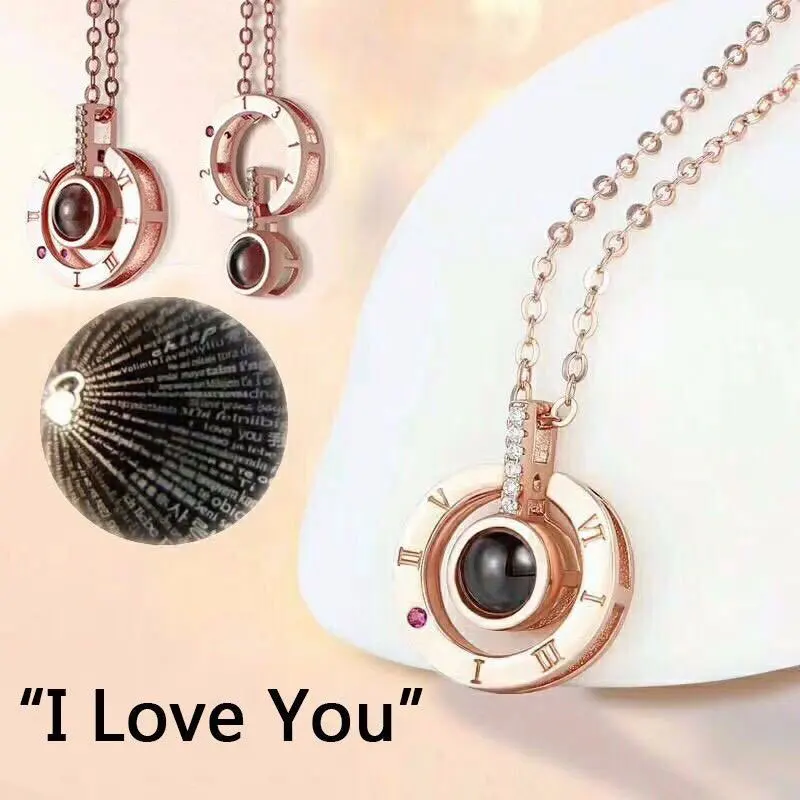 Ожерелье с надписью: &quotлюбовь&quot ювелирные изделия 100 Язык I Love You проекции