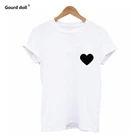 Футболка женская летняя с принтом Love в стиле Харадзюку, милая Повседневная рубашка с круглым вырезом и коротким рукавом, милая белая одежда