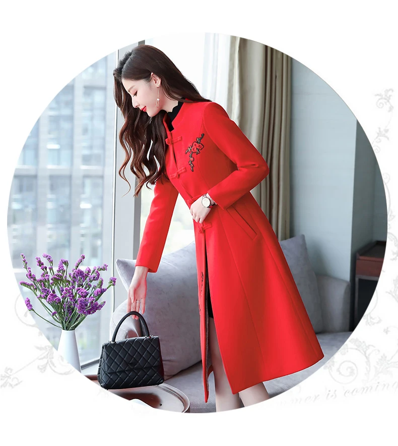 Зима qipao стиль костюм в народном стиле улучшенная Cheongsam Традиционный китайский костюмы Hanfu длинные Ретро Вышивка Топы корректирующие