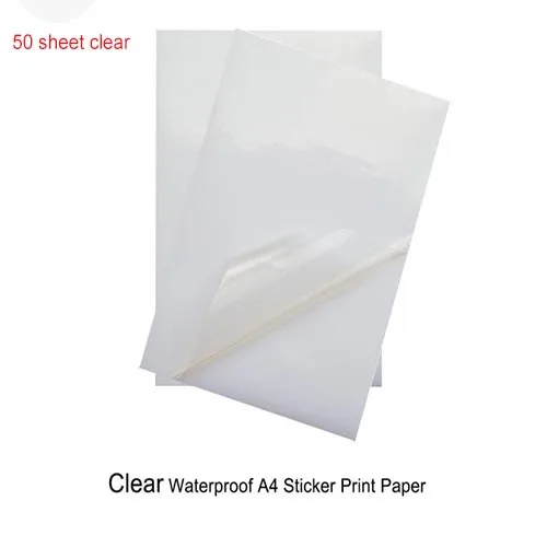 50 pieces clear 10 шт./50 шт. водостойкая световая ткань для струйных принтеров, светлая цветная бумага А4, теплопроводная бумага - Цвет: 50 pieces clear