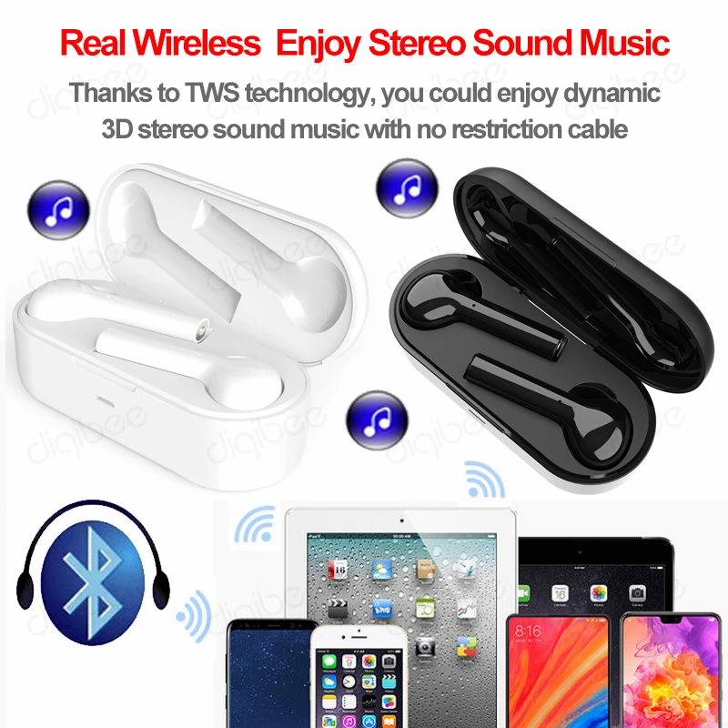 TWS Bluetooth 5 0 гарнитура с сенсорным управлением мини Спортивные Беспроводные HiFi