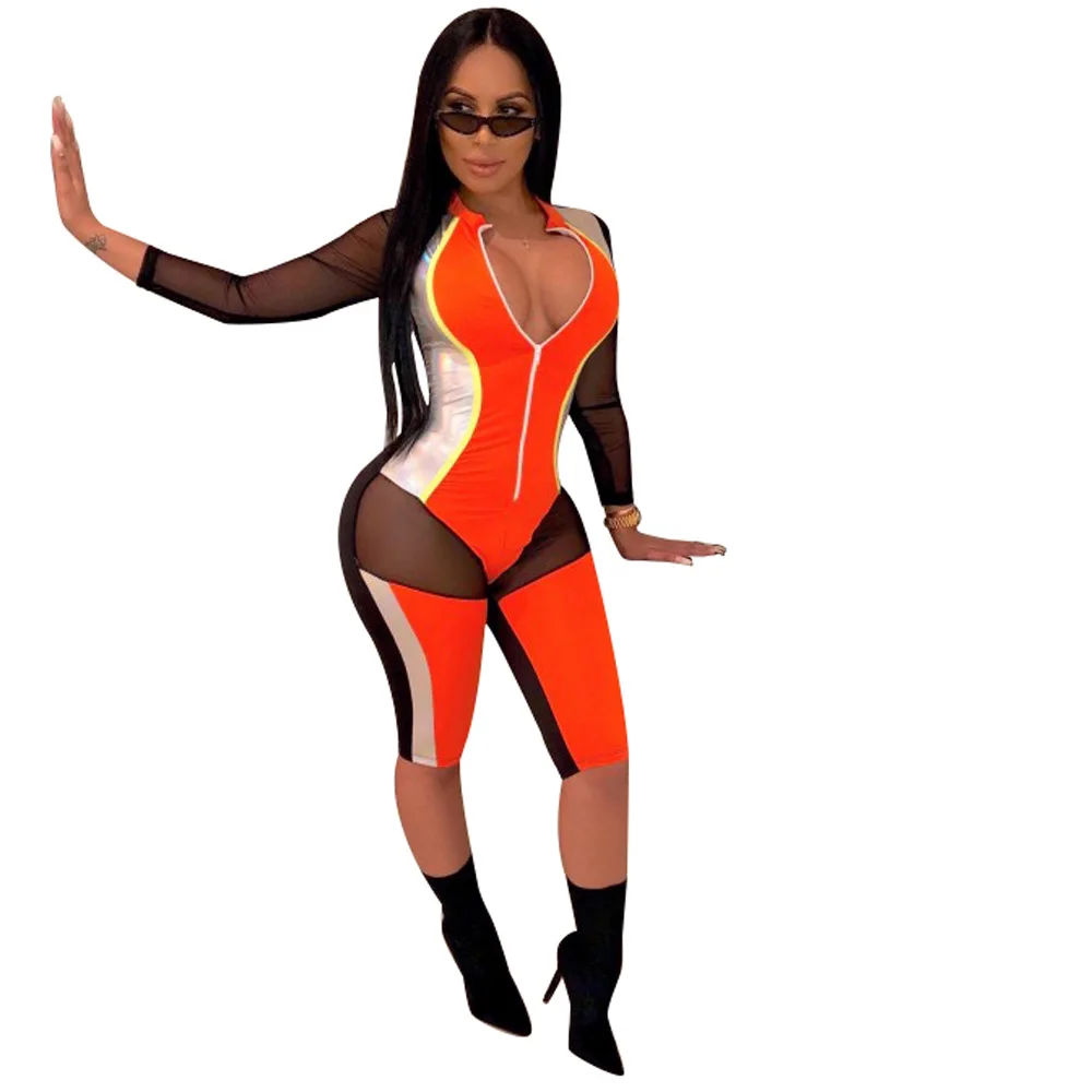 Летний Женский Повседневный слитный комбинезон сексуальный Облегающий с