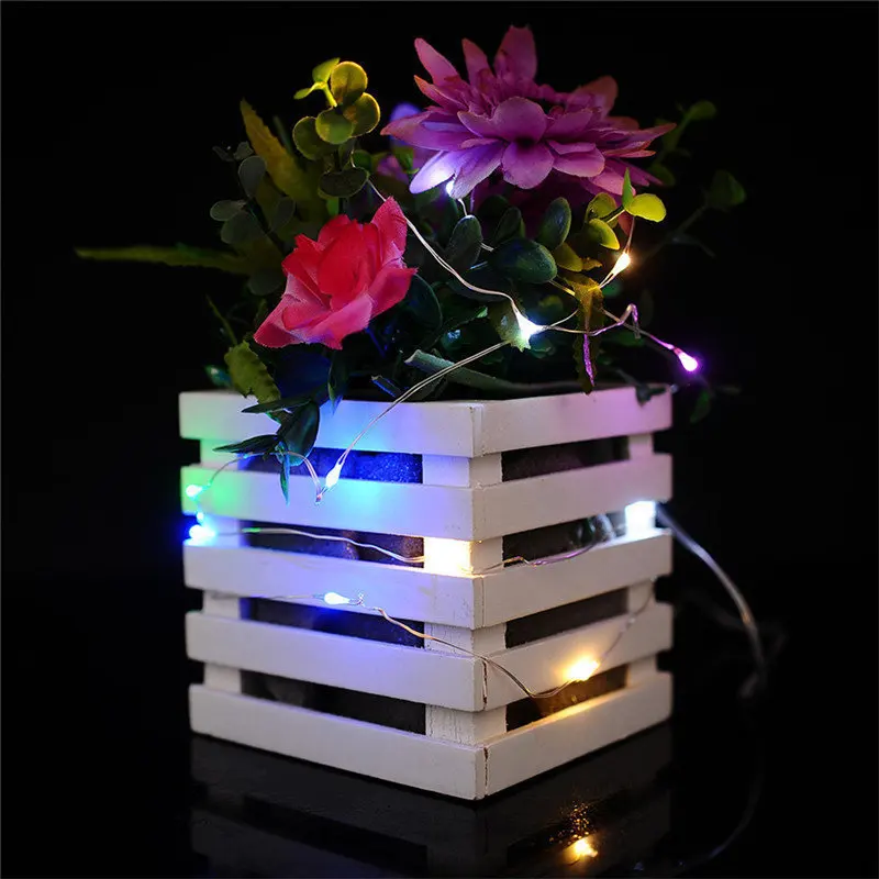 LAIDEYI 2M 20 LED Copper Wire String Light With Button Cell Fairy Lights Outdoor Lighting For Christmas Wedding Decor String|copper wire string