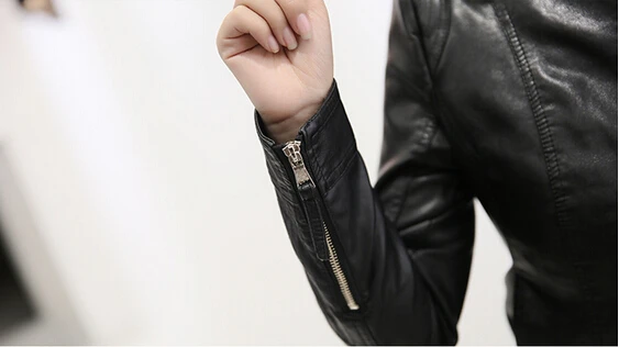 

2017 New Ladies Spring and autumn Europe and The United States New large Locomotive Leather Jacket Short PU Leather Jacket