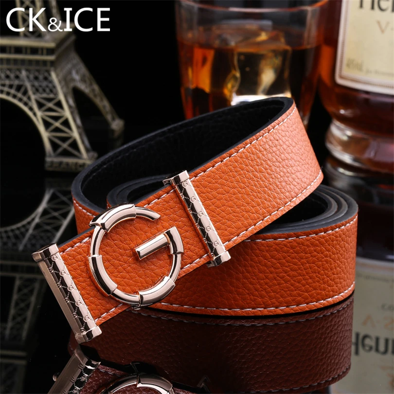 CK & ICE воловья кожа натуральная G ремень для мужчин женщин гладкая Пряжка