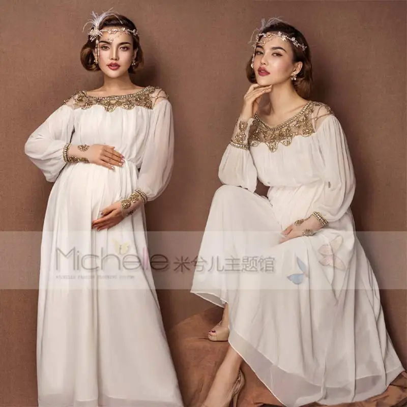 Белый кружевной реквизит для фотосъемки беременных длинное платье женщин