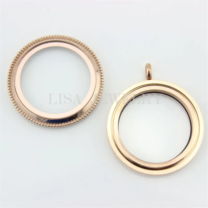 Новинка 30 мм розовое золото плавающий медальон ожерелье КРУГЛЫЙ Винт твист