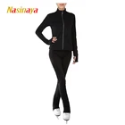 Спортивный костюм для катания на коньках, куртка и штаны для катания на коньках, теплый флисовый Однотонный черный костюм для взрослых, детей и девочек