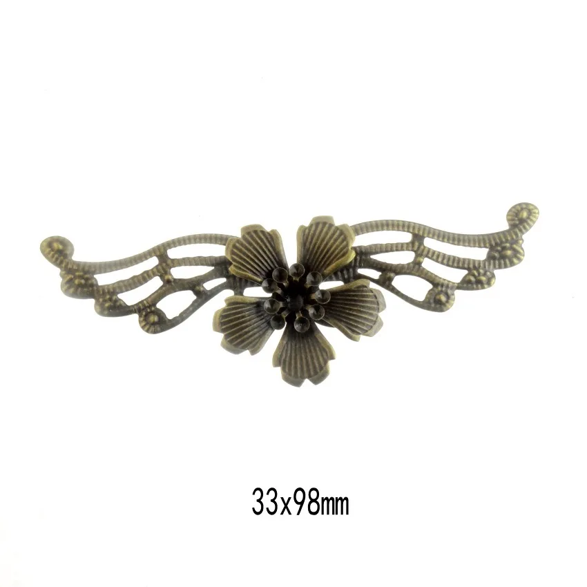 Бесплатная доставка 4 шт. коннекторы с бронзовой филигранью под старину