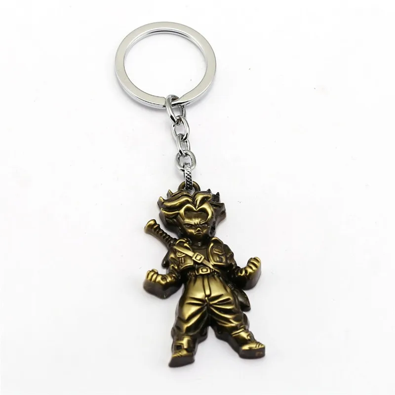 Аниме брелок с надписью Dragon Ball Son Goku Vegeta trunks, брелок для ключей, металлический держатель, модный брелок для ключей в виде автомобиля, подвеска для мужчин, подарок, ювелирное изделие - Цвет: gutong