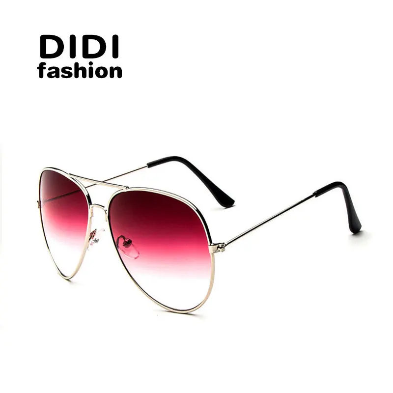 Солнцезащитные очки радужные большие военные коричневые авиационные женские