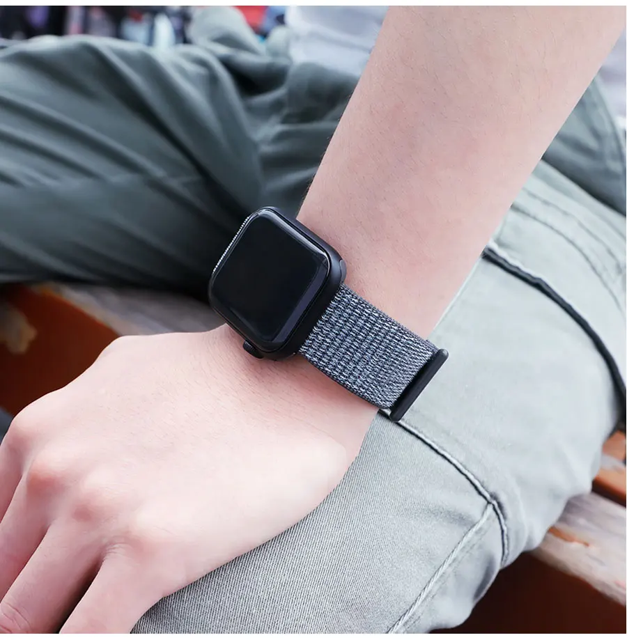 EIMO ремешок для Apple Watch ремешок 44 мм 40 мм Apple Watch 4 5 3 2 1 iwatch ремешок 42 мм 38 мм Спортивная петля нейлоновая петля браслет ремешок для часов