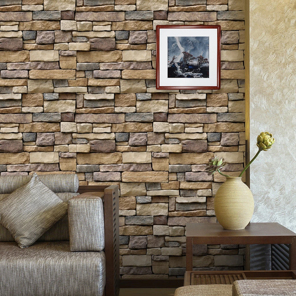 Водостойкая самоклеящаяся Настенная Наклейка с изображением кирпича и камня