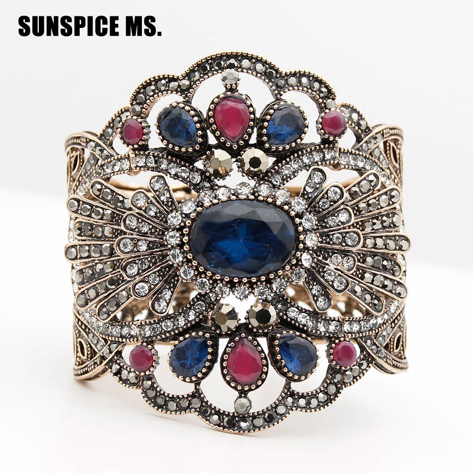 Винтажный турецкий женский браслет SUNSPICE MS Браслет-манжета из смолы под античное