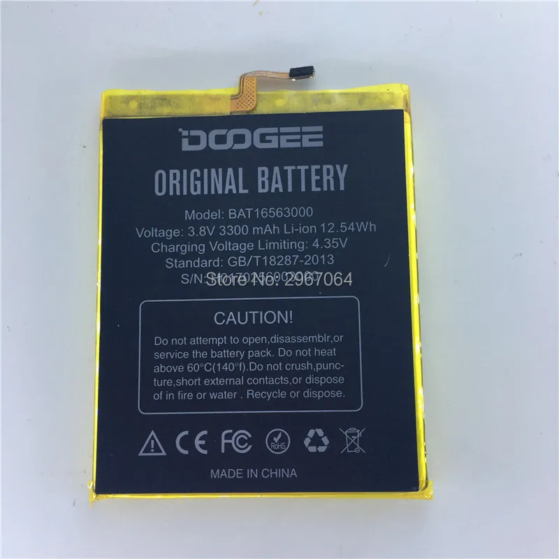 Аккумулятор на мобильный телефон DOOGEE BAT16563000 аккумулятор 3300 мАч высокая емкость