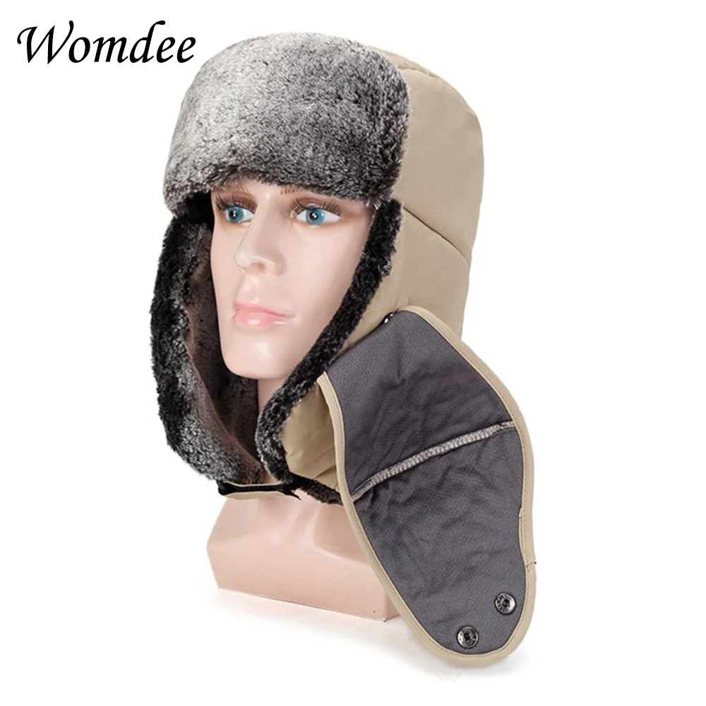 Унисекс теплые Earflap бомбардировщик Шапки шапки армейская шапка для Для мужчин