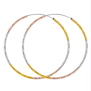 Серьги-кольца Three multicolou женские, элегантные большие из стерлингового серебра 925 пробы длиной 3-6,5 см