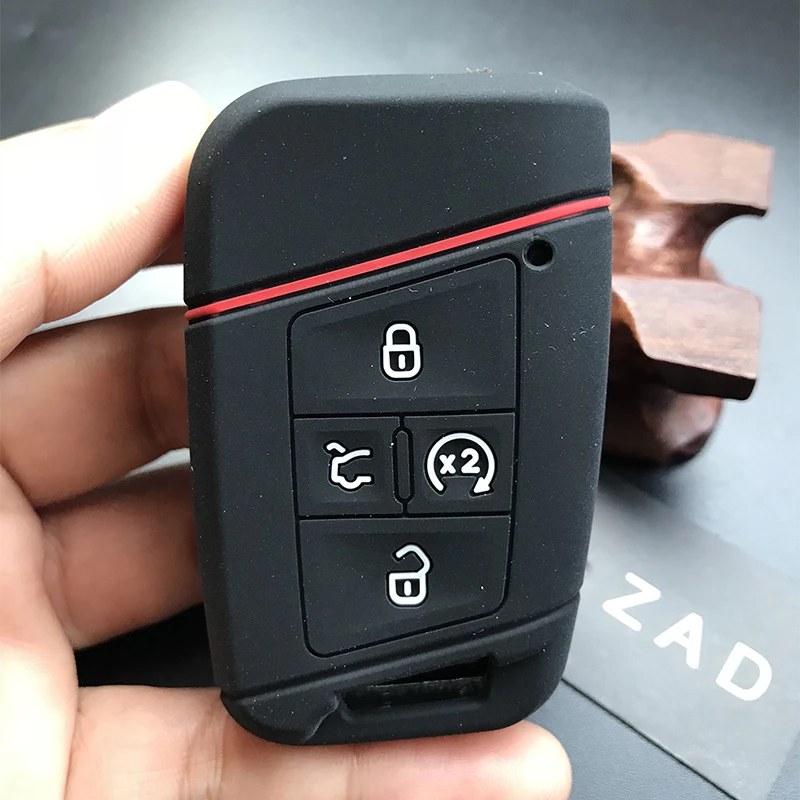 Зад силиконовый чехол для ключей от машины крышка набор кожи 4 кнопки Volkswagen VW Magotan