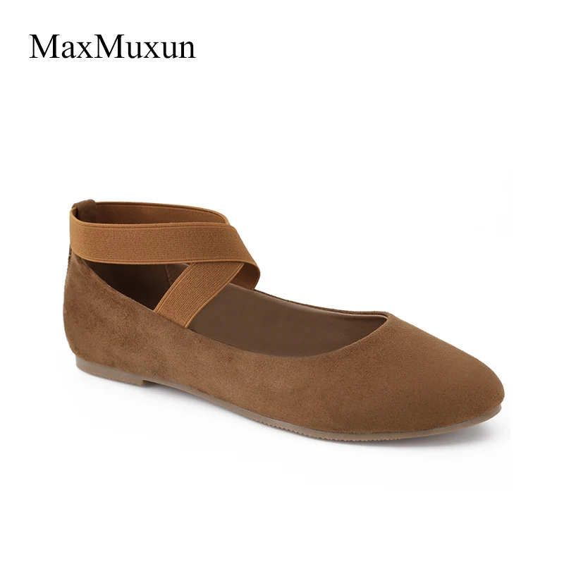 MaxMuxun женская обувь из искусственной замши с перекрестными эластичными ремешками