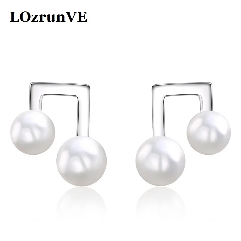 Lozrunve S925 Серебряный двойной Shell Pearl музыка творческая личность символы