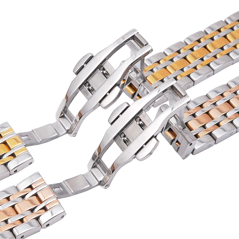 Ремешок сменный однотонный для наручных часов деловой браслет из нержавеющей