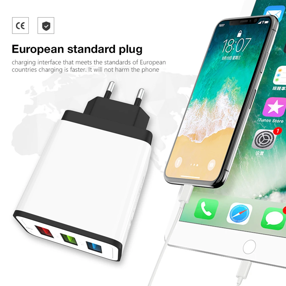 USB зарядное устройство Быстрая зарядка для Samsung S9 Xiaomi mi 8 Huawei быстрое настенное iPhone