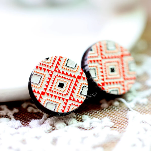 Уникальный 3D геометрический тисненый 16 мм круглый цветной рисунок узор лазерная