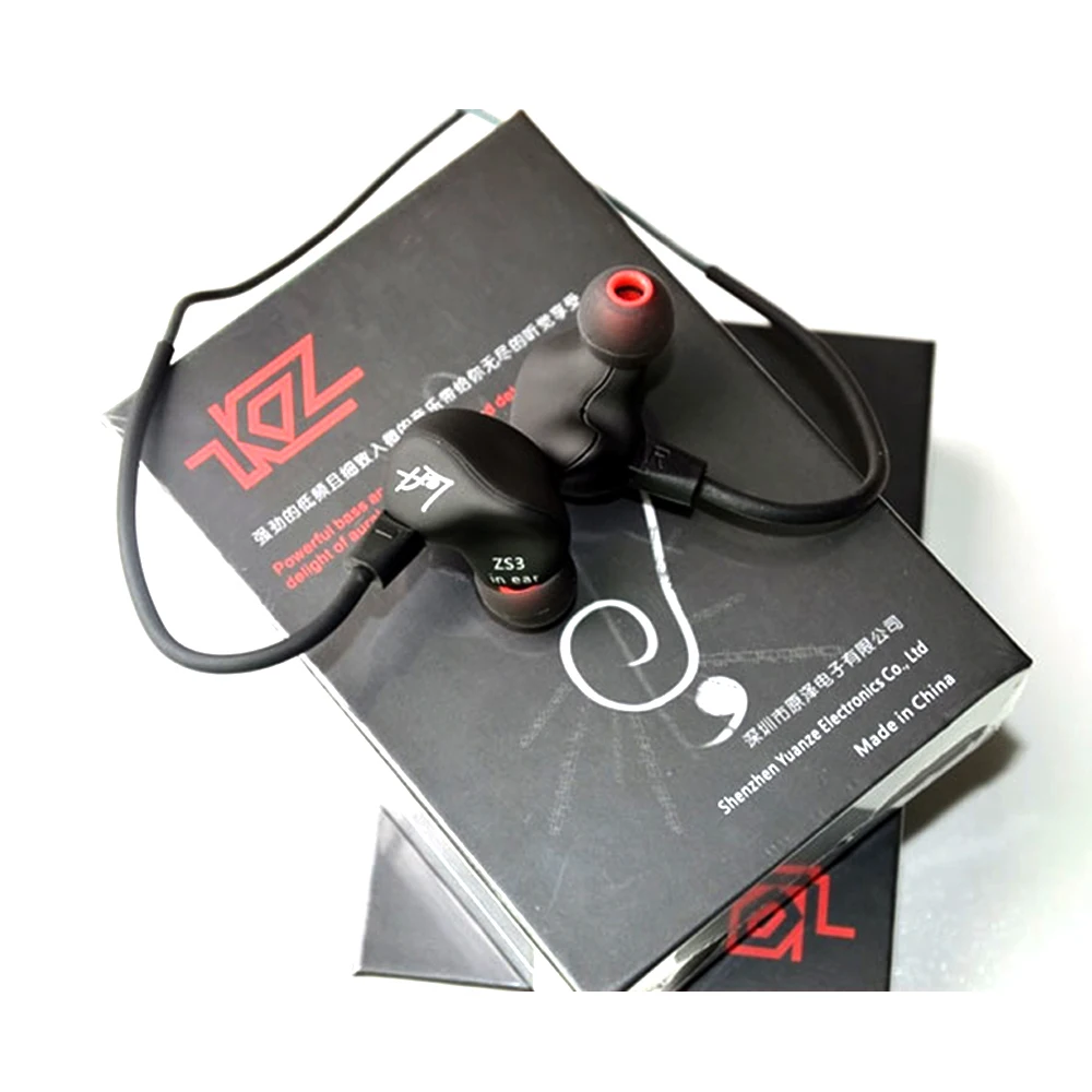 Эргономичные съемные наушники вкладыши KZ ZS3 аудиомониторы шумоизоляция HiFi