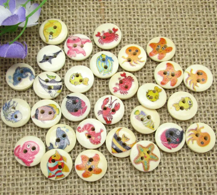100ps смешанный круглый мир серии деревянные кнопки для одежды ремесла шитья декоративные рукоделие