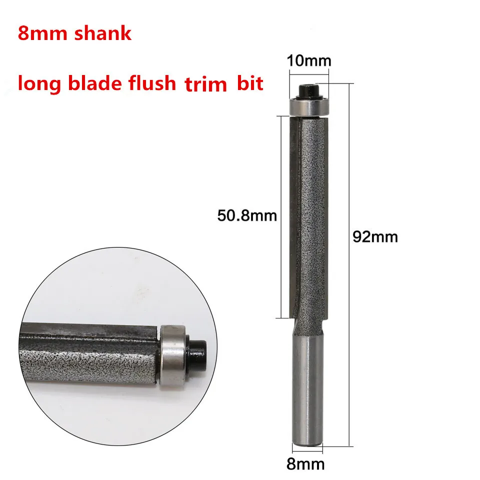 Фреза из карбида вольфрама с хвостовиком 8 мм длинное лезвие фреза подшипником по