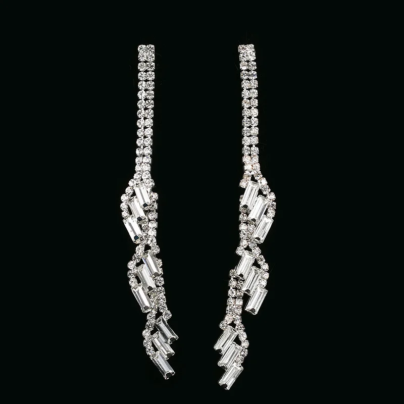 Женские богемные серьги-подвески YFJEWE длинные с кристаллами и серебряным