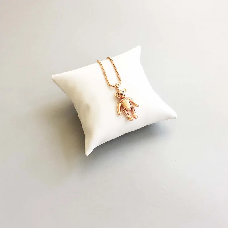 Розовое золото цвет кулон плюшевый мишка для женщин Модный Стиль Мода Glam
