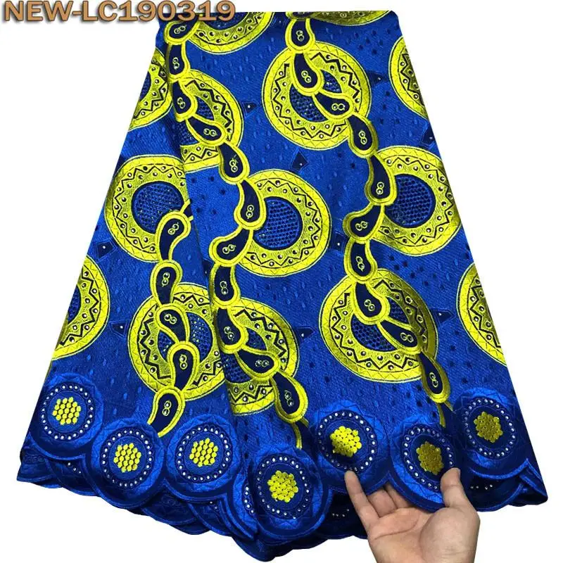 Королевский синий Высокое качество Стразы швейцарская вуаль кружевная ткань в