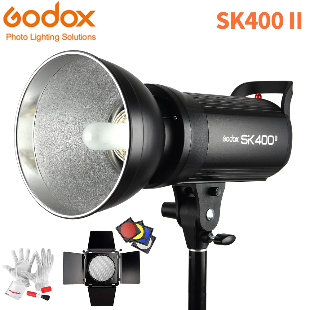 Студийный стробоскоп Godox SK400II Mini 400Ws светильник GN65 5600K встроенный 2 4G беспроводная X