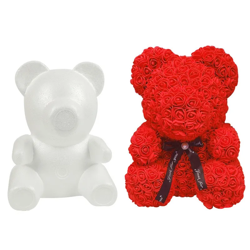 35 см белый пенопластовый пресс-форма мишки ing DIY игрушка на День святого Валентина вечерние свадебные украшения Роза пресс-форма мишки пена пластиковые цветочные формы