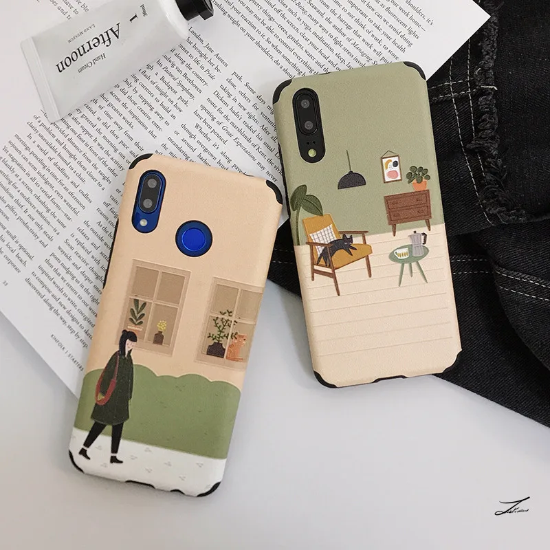 JIBAN Illustrator для девушек женщин чехол OPPO R17 R11SP R11P VIVO X20 X23 Honor 8x V10 huawei P10P Mate20