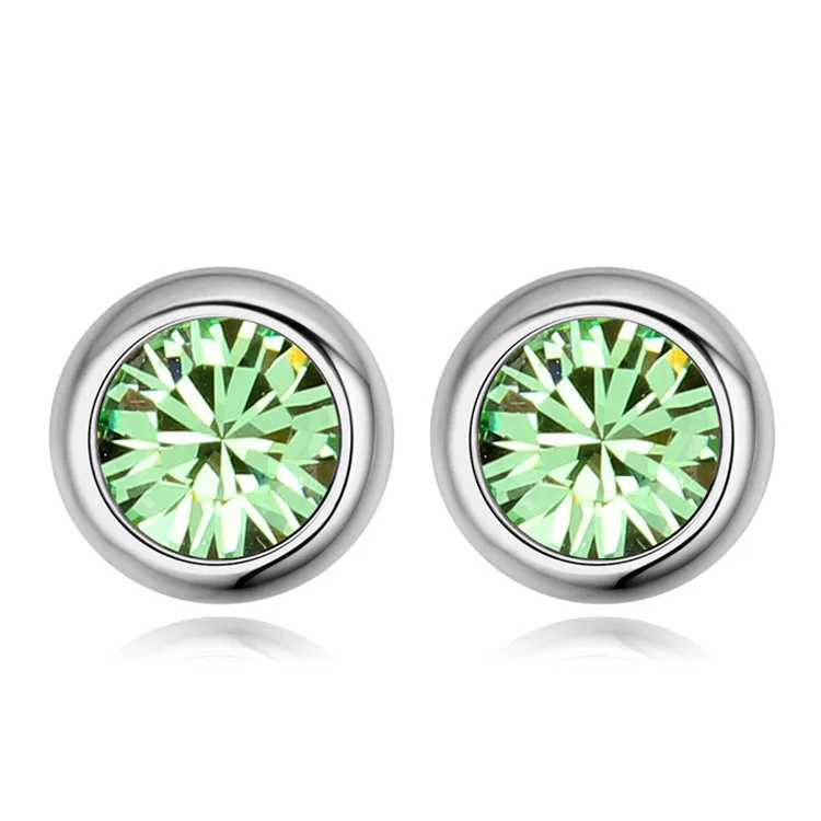 12 Кристаллы от Swarovski модные круглые серьги-гвоздики Brincos Ювелирные изделия Bijoux золотого цвета серьги для женщин и мужчин - Окраска металла: 12